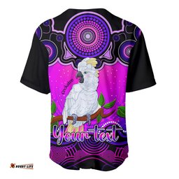 Personalised Australia Libra Cockatoo Zodiac Baseball Jersey Shirt Auz Astrology Aboriginal Magenta