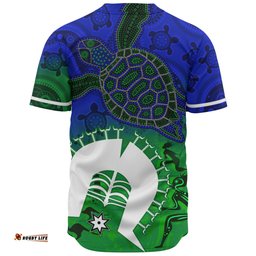 Amazing Aussie Indigenous Australian Aboriginal Island Heart Turtle Path Baseball Shirt