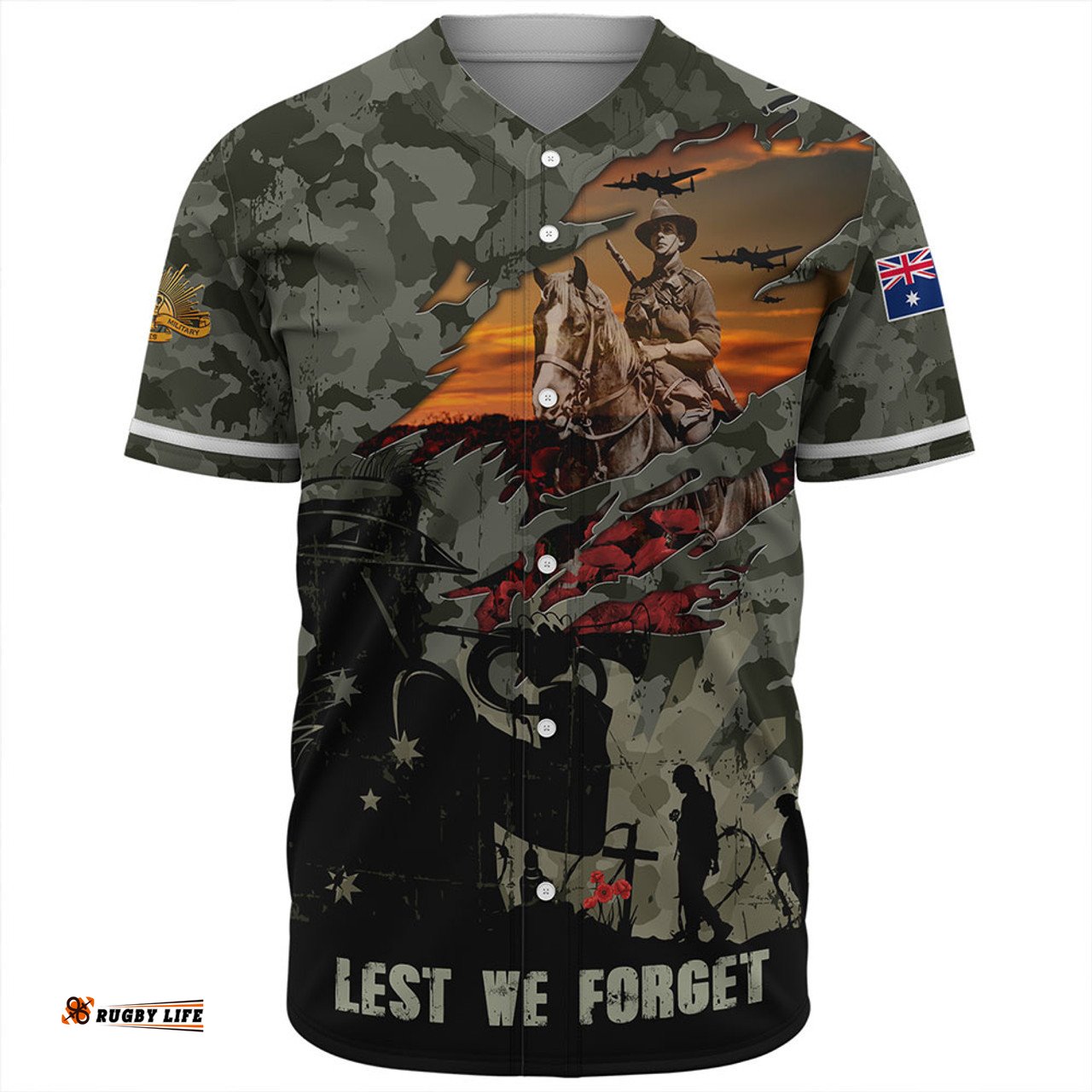 Amazing Aussie Australia Remembrance And Valor Lest We Forget The Fallen Baseball Shirt