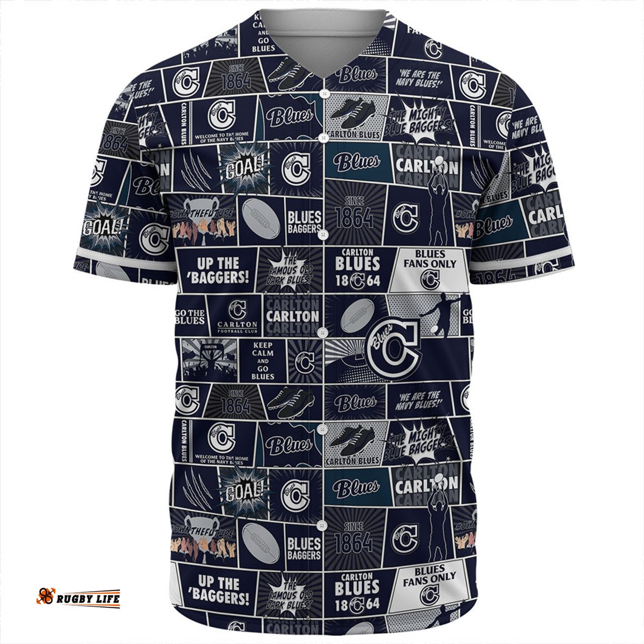 Amazing Aussie Carlton Legacy Of The Pride Comic Style Baseball Shirt
