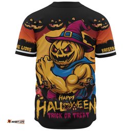 Amazing Aussie Brisbane Lions Dark Pumpkin Halloween Spirit Baseball Shirt