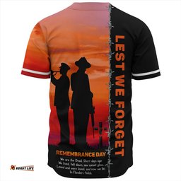 Amazing Aussie Australia Remembrance Day We Shall Not Forget We Will Remember Them Orange Baseball Shirt