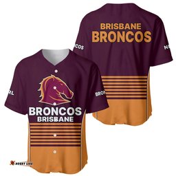 Brisbane Broncos NRL Baseball Jersey Shirt No3