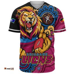 Amazing Aussie Brisbane Lions Power Through Generations NAIDOC Edition Baseball Shirt