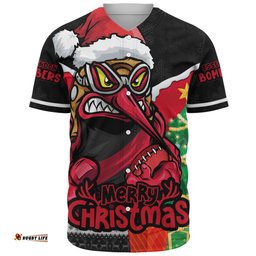 Amazing Aussie Essendon Santa Scoring Touchdown On Christmas Game Day Baseball Shirt