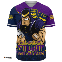 Amazing Aussie Melbourne Storm Battle For Glory Rugby Finals Edition Baseball Shirt