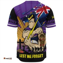 Amazing Aussie Melbourne Storm Fearless ANZAC Defender Baseball Shirt