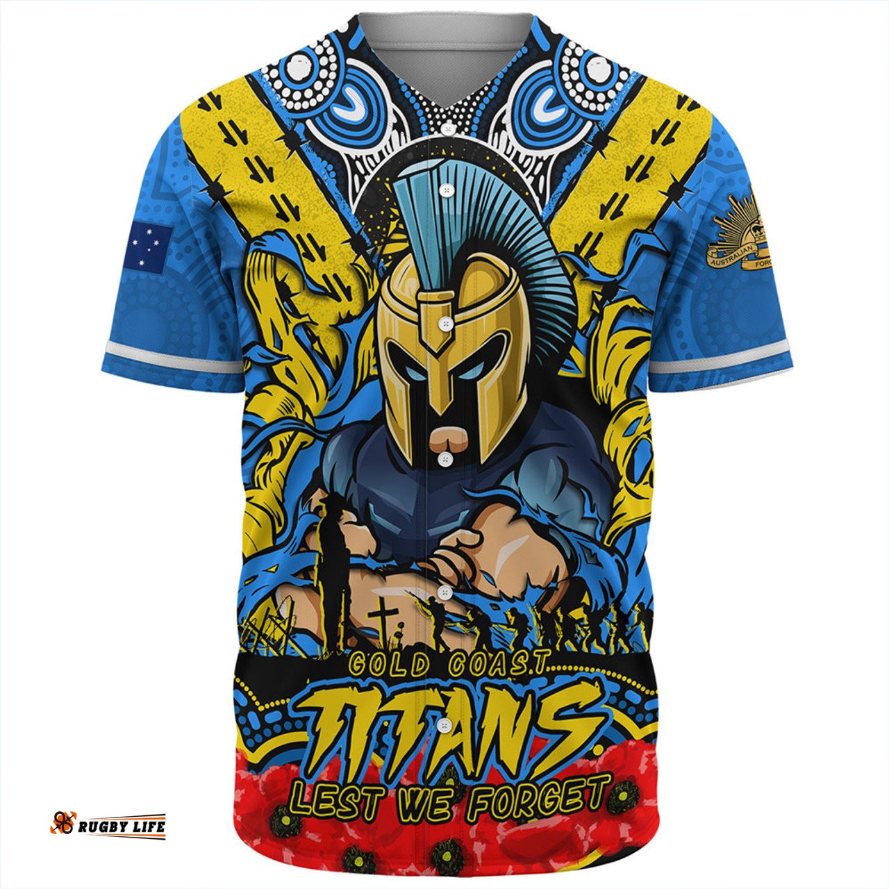 Amazing Aussie Gold Coast Titans Ripped Legacy Of The Game The ANZAC Spirit Lives On Baseball Shirt