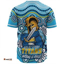 Amazing Aussie Gold Coast Titans Aboriginal Inspired Tough Fan Rugby For Life Baseball Shirt