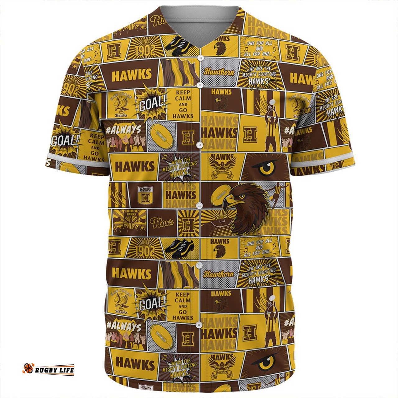 Amazing Aussie Hawthorn Legacy Of The Pride Comic Style Baseball Shirt