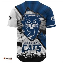 Amazing Aussie Geelong Cats Breaking Through Fan Design Baseball Shirt