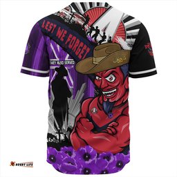 Amazing Aussie Melbourne ANZAC Day Honor Purple Valor And Spirit Baseball Shirt