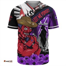 Amazing Aussie Melbourne ANZAC Day Honor Purple Valor And Spirit Baseball Shirt