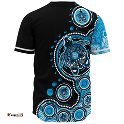 Amazing Aussie Australia Indigenous Turtle Aboriginal Dot Art Blue Baseball Shirt
