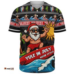 Amazing Aussie Australia Santa's Yule Wave Ride Baseball Shirt