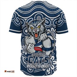 Amazing Aussie Geelong Cats Aboriginal Inspired Tough Fan Football For Life Baseball Shirt