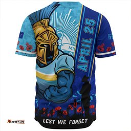 Amazing Aussie Gold Coast Titans Anzac Day Lest We Forget Strong Fighting Spirit Baseball Shirt