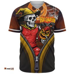 Amazing Aussie Gold Coast SUNS Halloween Night Reaper Zipper Baseball Shirt