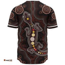 Amazing Aussie Indigenous Australian Aboriginal Aboriginal Gecko Dreaming Path Baseball Shirt
