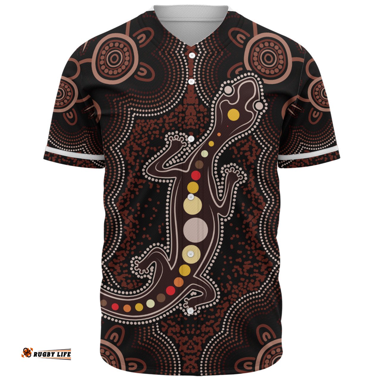 Amazing Aussie Indigenous Australian Aboriginal Aboriginal Gecko Dreaming Path Baseball Shirt