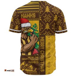 Amazing Aussie Hawthorn Merry Christmas Knit Style Festive Spirit Baseball Shirt