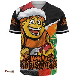 Amazing Aussie GWS GIANTS Santa Scoring Touchdown On Christmas Game Day Baseball Shirt