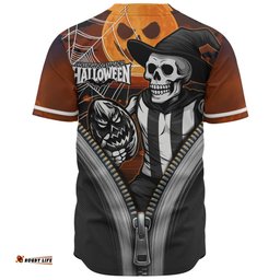 Amazing Aussie Collingwood Halloween Night Reaper Zipper Baseball Shirt