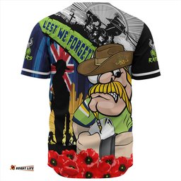 Amazing Aussie Canberra Raiders United In Spirit Anzac Day Tribute Baseball Shirt