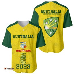 Australia Cricket Baseball Jersey Shirt History Champions World Cup Unique