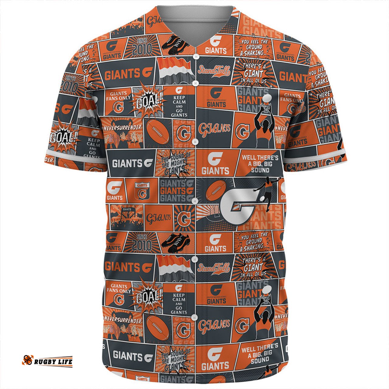 Amazing Aussie GWS GIANTS Legacy Of The Pride Comic Style Baseball Shirt