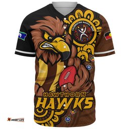 Amazing Aussie Hawthorn Power Through Generations NAIDOC Edition Baseball Shirt
