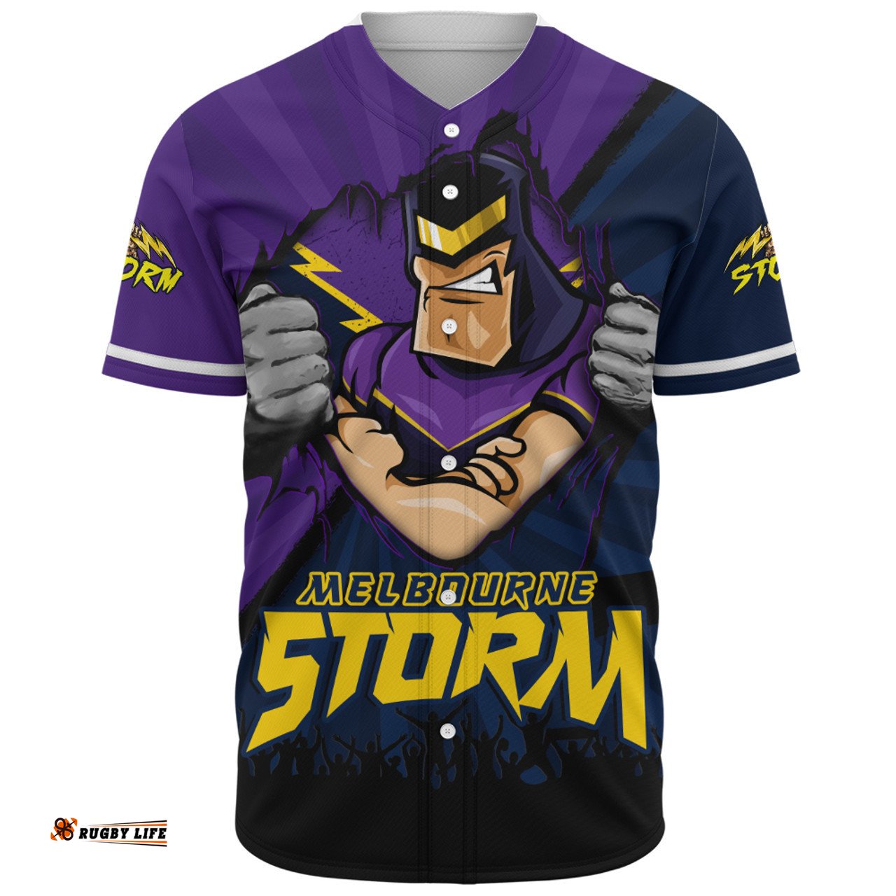Amazing Aussie Melbourne Storm Fearless Soul Series Baseball Shirt