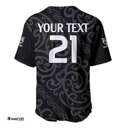Custom Text And Number New Zealand Warriors Rugby Baseball Jersey Shirt Proud to Maori Warriors