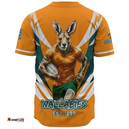 Amazing Aussie Australia Wallabies Championship Sport Style Gold Baseball Shirt