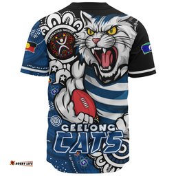 Amazing Aussie Geelong Cats Power Through Generations NAIDOC Edition Baseball Shirt