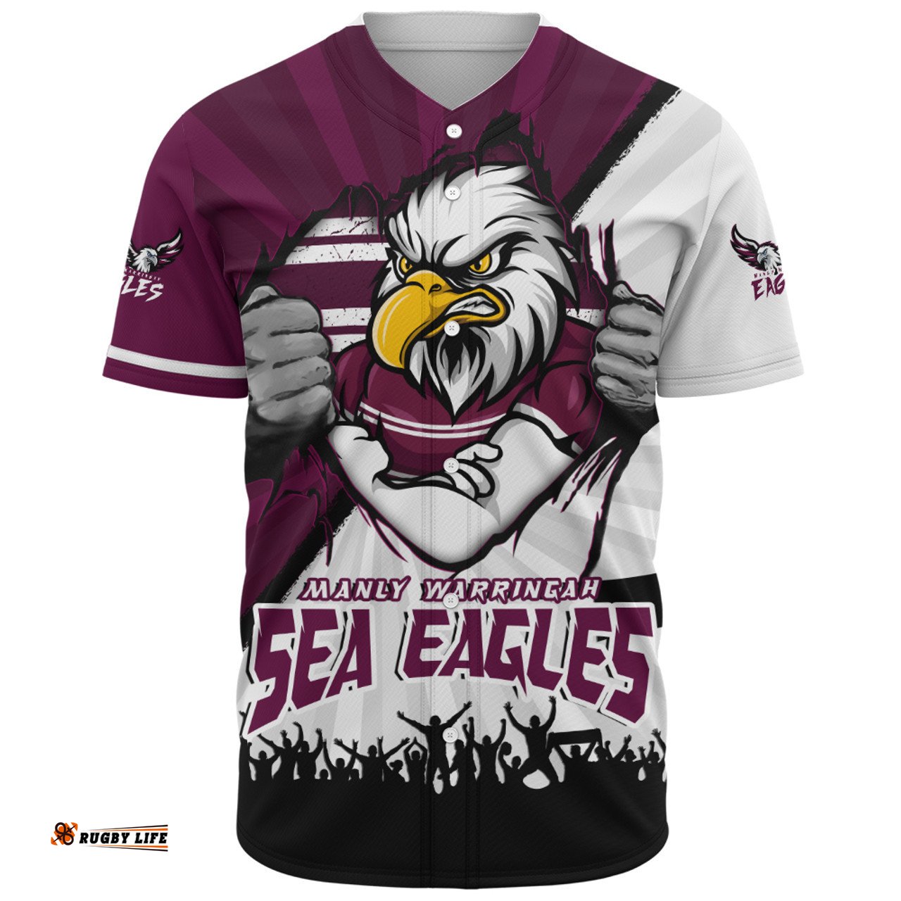 Amazing Aussie Manly Warringah Sea Eagles Fearless Soul Series Baseball Shirt