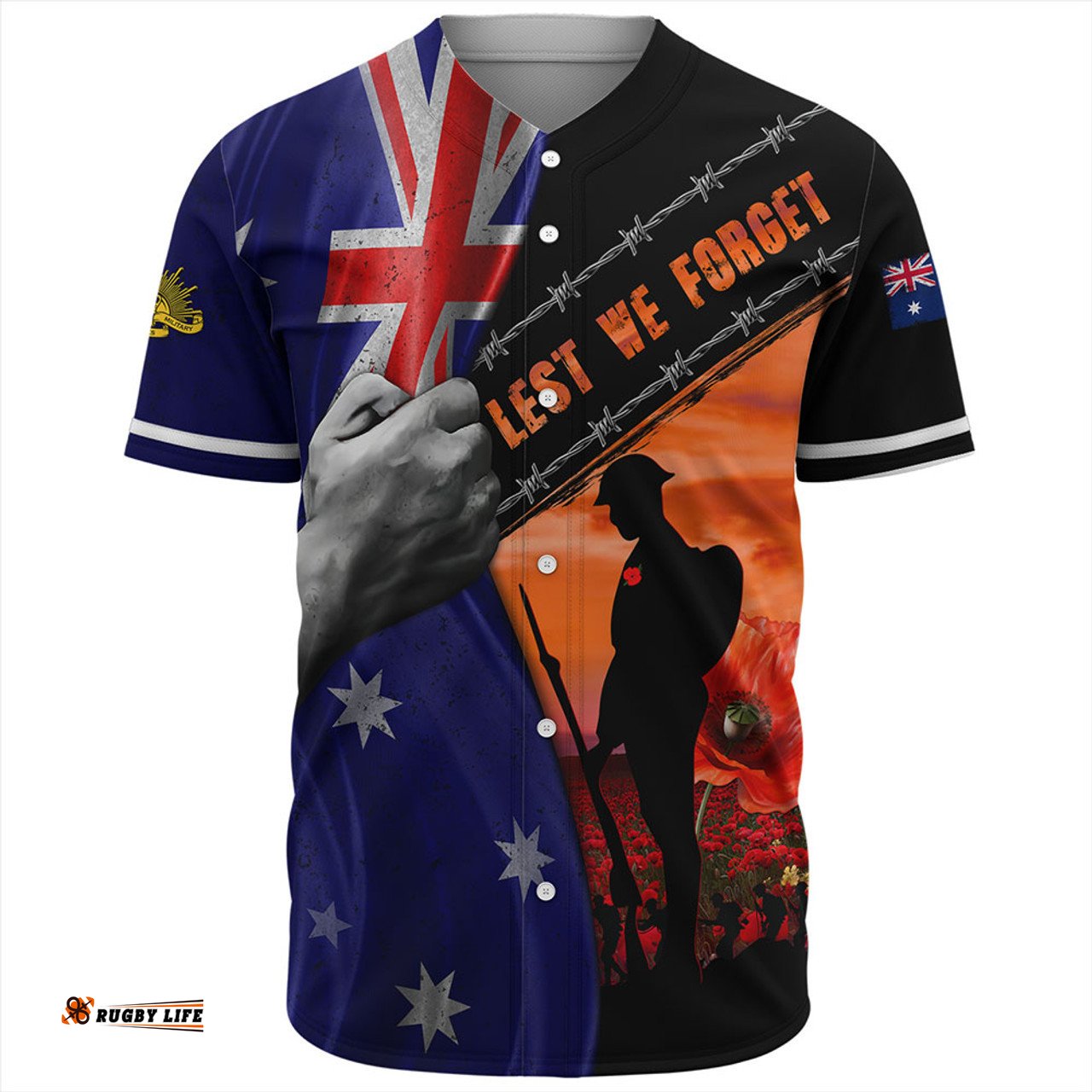 Amazing Aussie Australia Remembrance Day Australian Fallen Heroes Orange Baseball Shirt