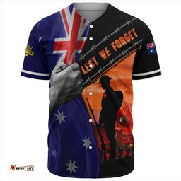 Amazing Aussie Australia Remembrance Day Australian Fallen Heroes Orange Baseball Shirt