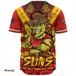 Amazing Aussie Gold Coast SUNS Ripped Legacy Of The Game The ANZAC Spirit Lives On Baseball Shirt