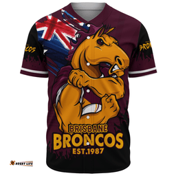 Amazing Aussie Brisbane Broncos Heart Of A Fighter Tough And Fearless Baseball Shirt