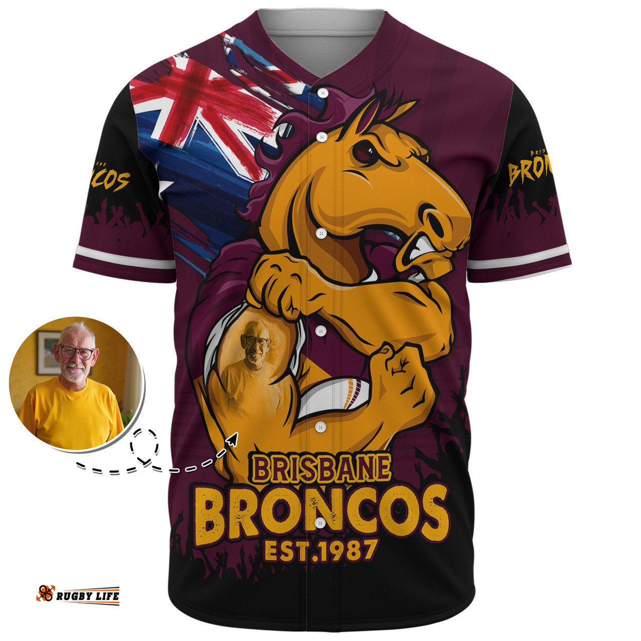 Amazing Aussie Brisbane Broncos Heart Of A Fighter Tough And Fearless Baseball Shirt