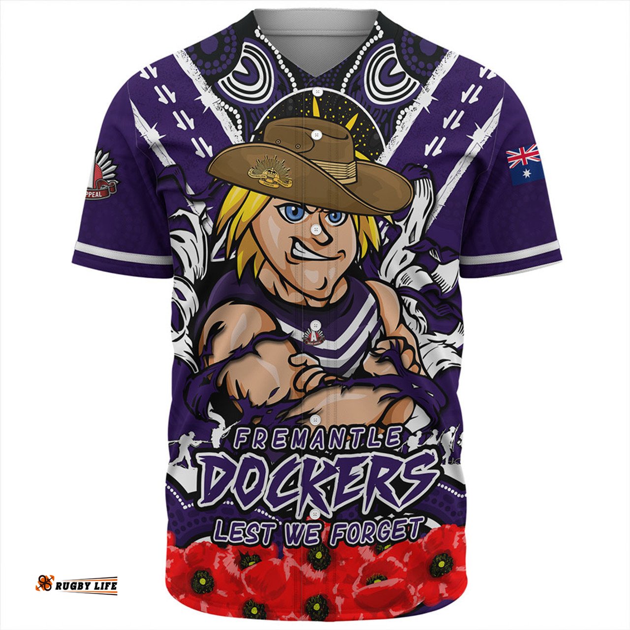 Amazing Aussie Fremantle Ripped Legacy Of The Game The ANZAC Spirit Lives On Baseball Shirt