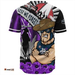Amazing Aussie Carlton ANZAC Day Honor Purple Valor And Spirit Baseball Shirt