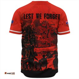 Amazing Aussie Australia Red Legacy Honoring ANZAC Heroes Baseball Shirt