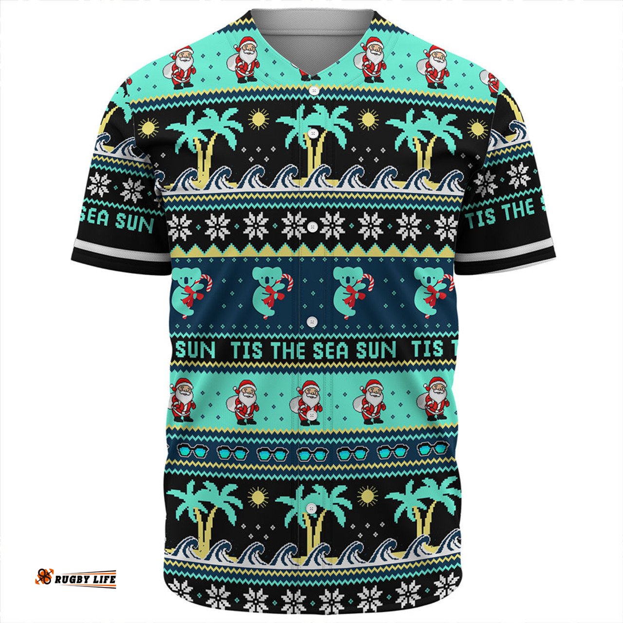 Amazing Aussie Australia Sunny Christmas By The Sea Baseball Shirt