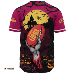 Amazing Aussie Brisbane Lions Full Moon Fever Halloween Supporter Baseball Shirt