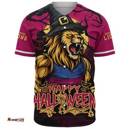 Amazing Aussie Brisbane Lions Full Moon Fever Halloween Supporter Baseball Shirt