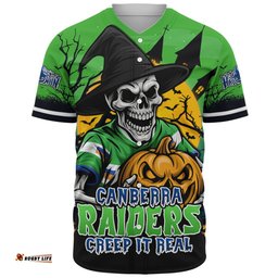 Amazing Aussie Canberra Raiders Dark Moon Rugby Halloween Battle Edition Baseball Shirt