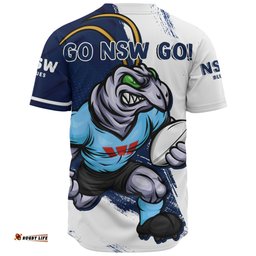 Amazing Aussie New South Wales Blues Battleborn Blues Baseball Shirt