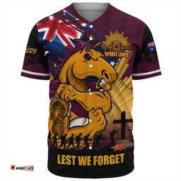Amazing Aussie Brisbane Broncos Fearless ANZAC Defender Baseball Shirt